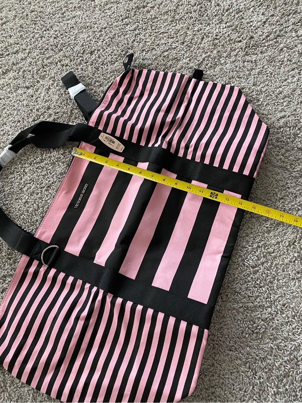 Victoria's Secret Pink and Black Striped Tote